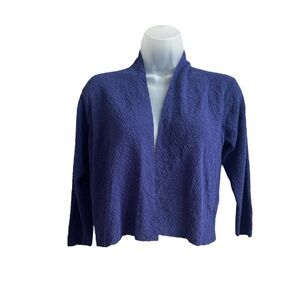 Eileen Fisher Ladies Italian Wool Open Front Cardigan Purple Size Small